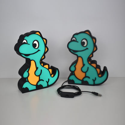 Kinder-Nachtlicht in Dinoform mit USB-Kabel, ausgeschaltet  