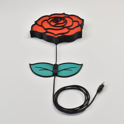 LED Rose – Leuchtende Blumen Wandlampe – Romantische Deko für Schlafzimmer, Wohnzimmer & Geschenkidee