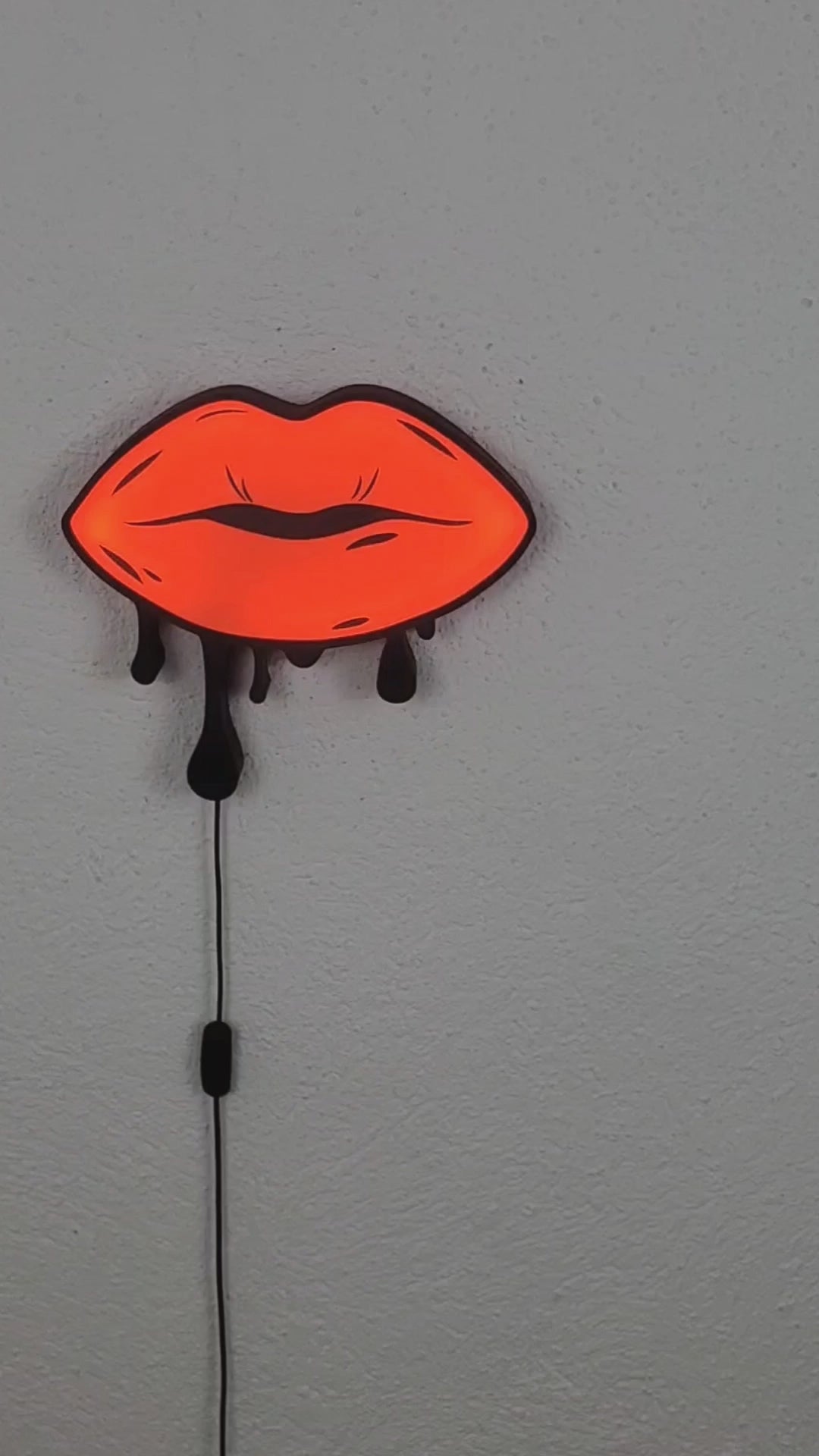 Rote Lippen LED-Wandlampe